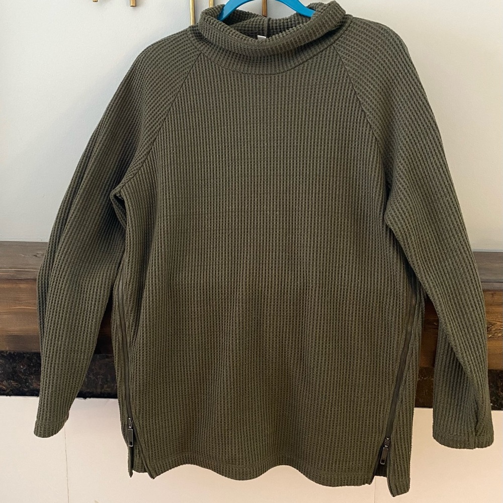 LL Bean Signature Mock Neck Waffle Tunic